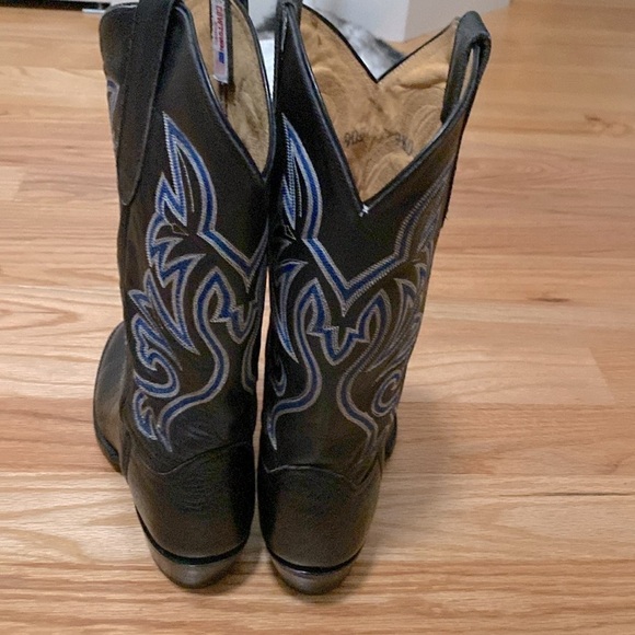 Cowtown Boots Cowboy Western Rodeo Round Toe Black Leather Made in USA 9.5 D - Picture 4 of 9